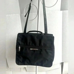 Nine West Black Tote Bag Handbag Purse Laptop Bag Black shoulder strap.